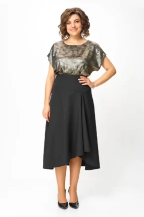 юбка макси женская черная, юбка а-силуэта с драпировкой, юбка макси офисный стиль, юбка длинная женская элегантная